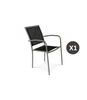 Fauteuil en inox et textilène