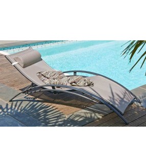 Chaise longue en aluminium...