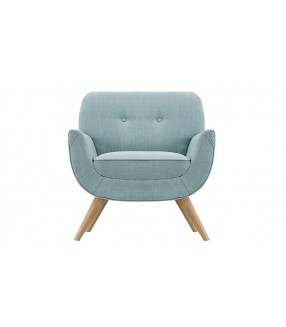 Fauteuil vintage tissu bleu...