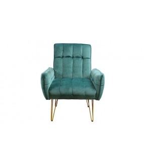 Fauteuil velours vert avec...